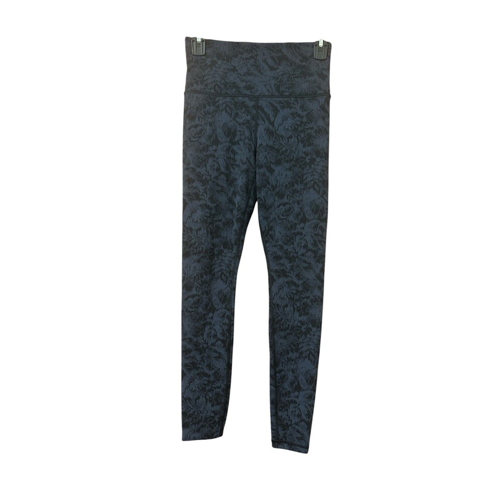 Athleta Women’s Elation Textured Tight Size Small Frosted Floral Black Blue